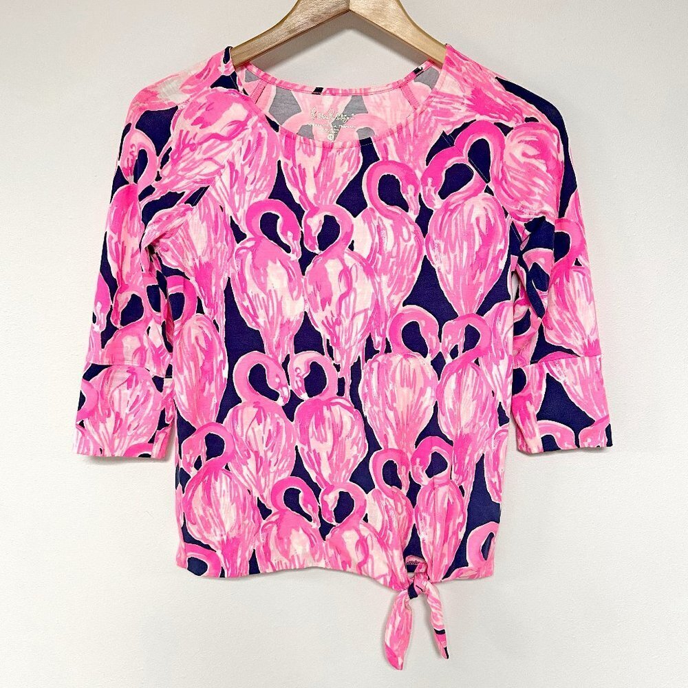 Lilly Pulitzer Waverly Flamingo Top - Picture 2 of 10